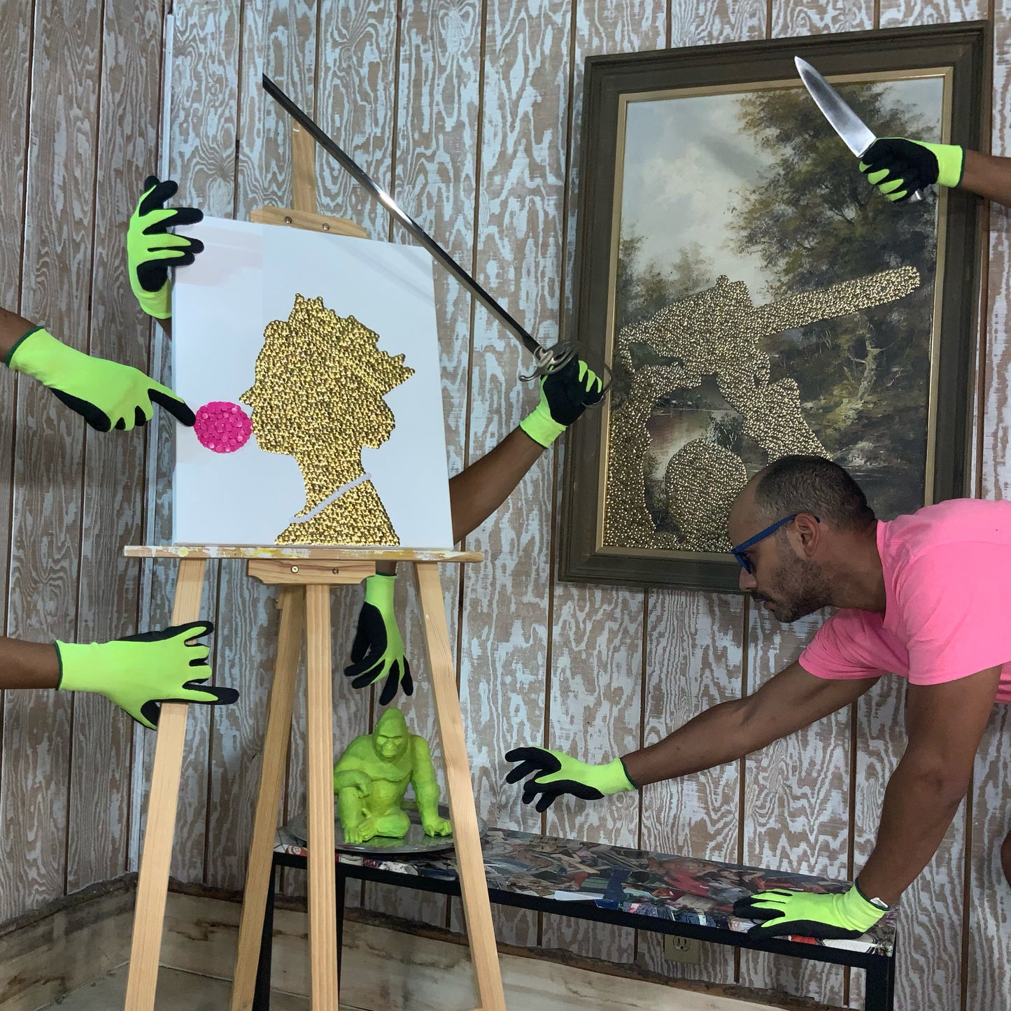 the bms. Queen Elizabeth II thumbtack blowing bubbles.