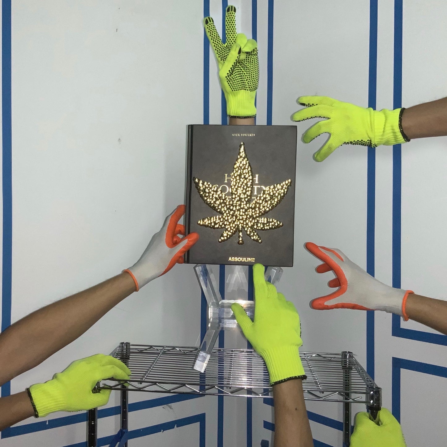 High Society - Gold Gilded Marijuana Leaf - coffee table book, the bms.